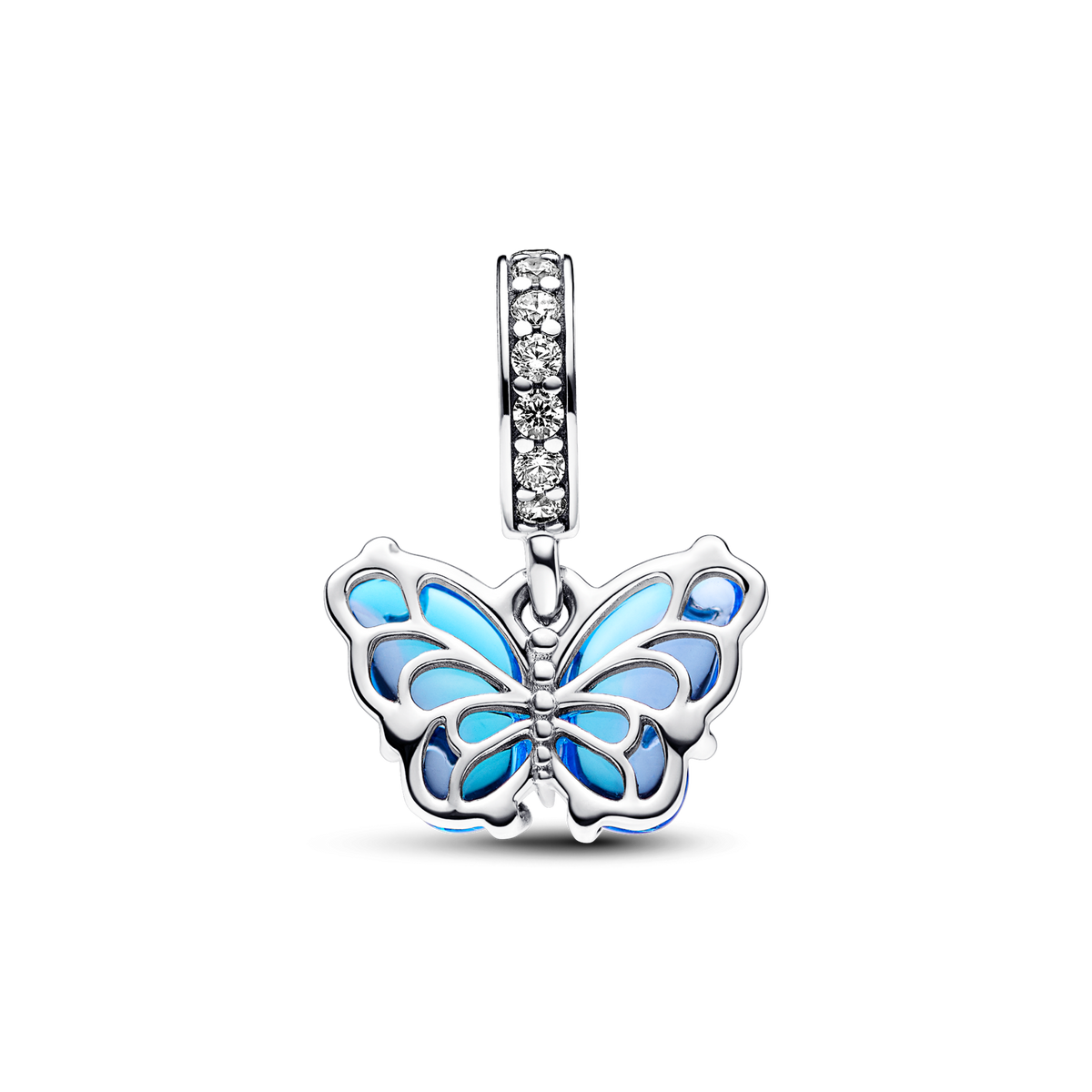 Blue Murano Glass Butterfly Dangle Charm