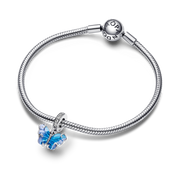Blue Murano Glass Butterfly Dangle Charm