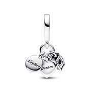 Camera, Heart & Compass Triple Dangle Charm