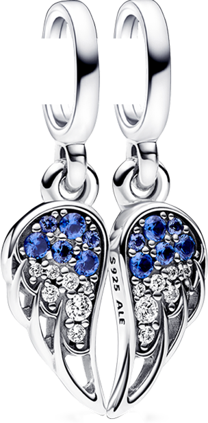 Sparkling Splitable Angel Wings Dangle Charm