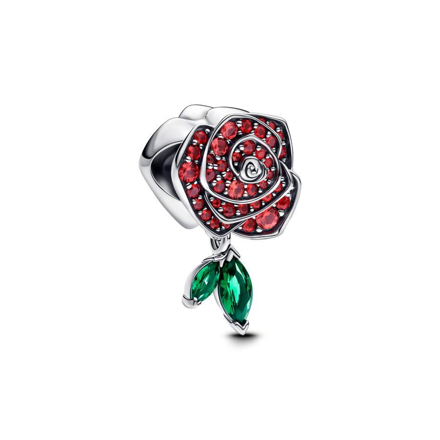 Sparkling Rose in Bloom Charm