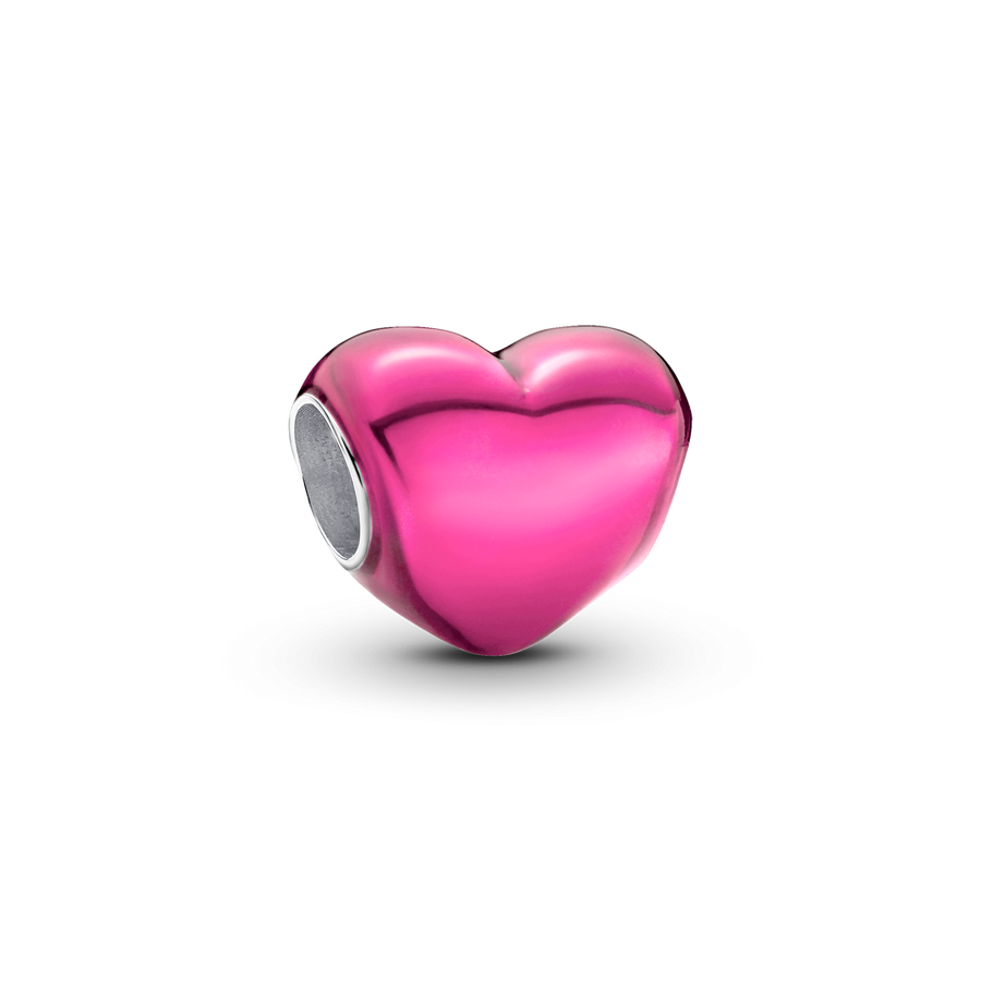Metallic Pink Heart Charm