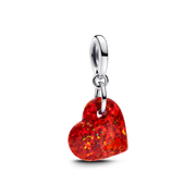 Opalescent Red Heart Dangle Charm