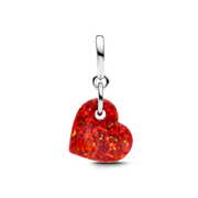 Opalescent Red Heart Dangle Charm
