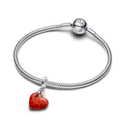 Opalescent Red Heart Dangle Charm