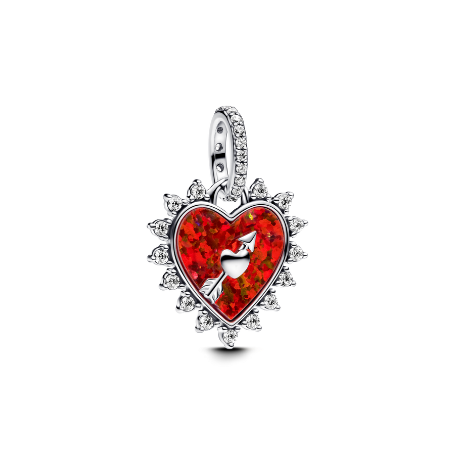 Spinnable Arrow Heart Dangle Charm