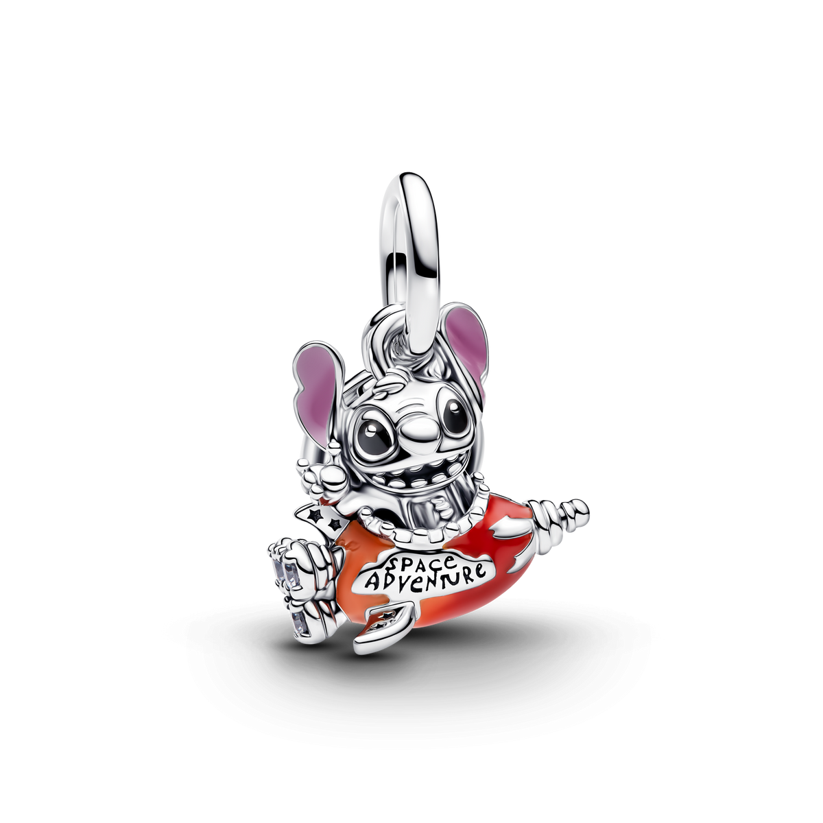 Disney Stitch Rocket Ship Dangle Charm 