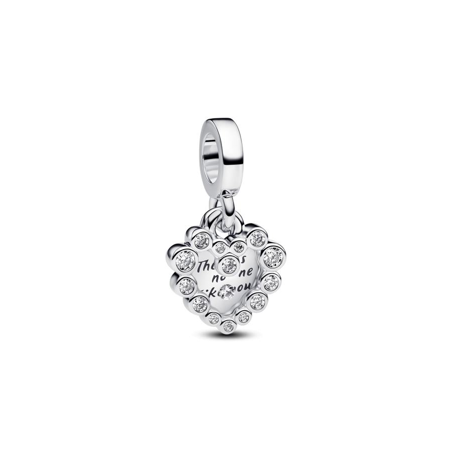 Sparkling Heart Double Dangle Charm