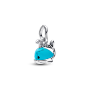 Turquoise-colored Whale Dangle Charm