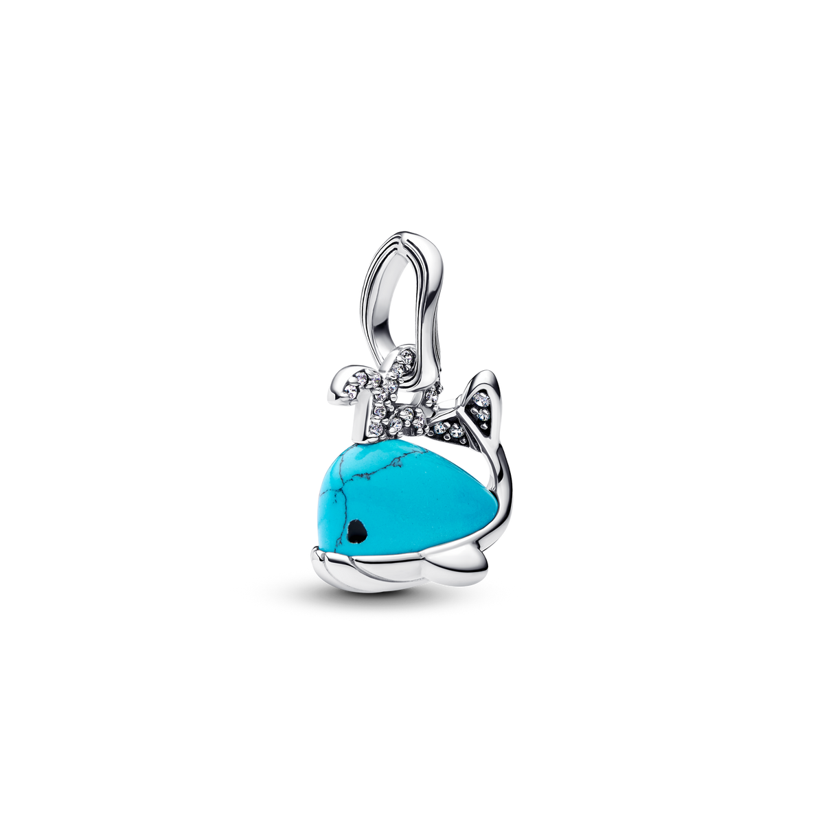 Turquoise-colored Whale Dangle Charm