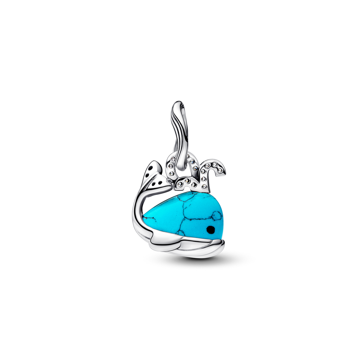 Turquoise-colored Whale Dangle Charm