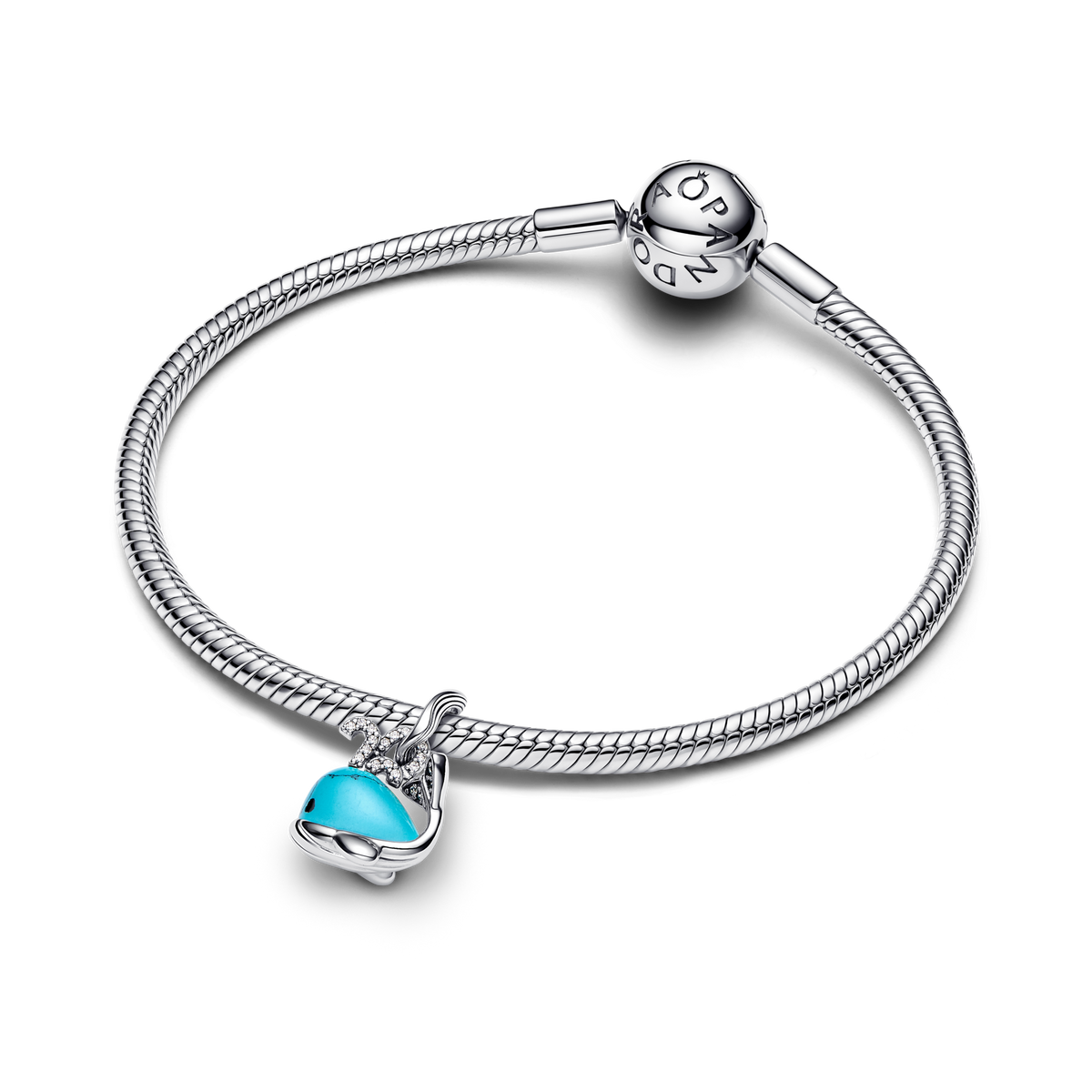 Turquoise-colored Whale Dangle Charm