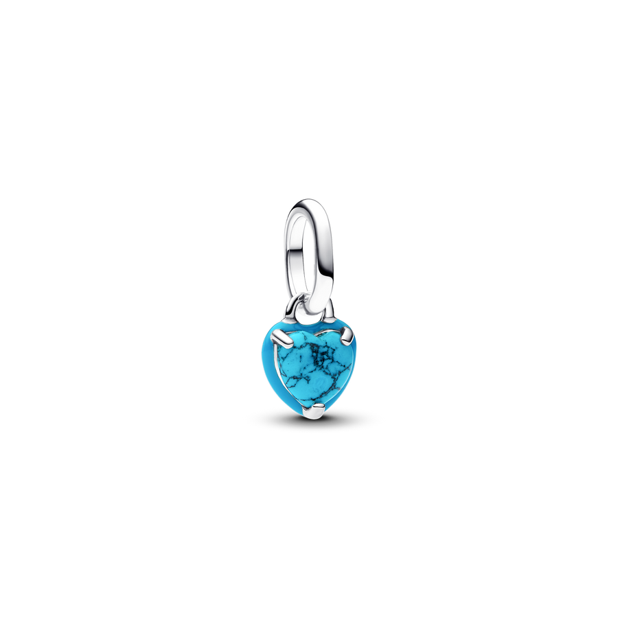 Turquoise-colored Heart Mini Dangle Charm