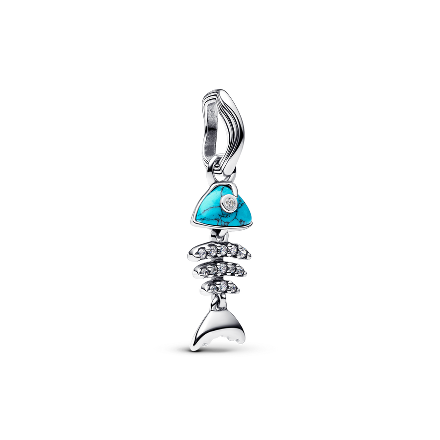 Turquoise-colored Fishbone Dangle Charm