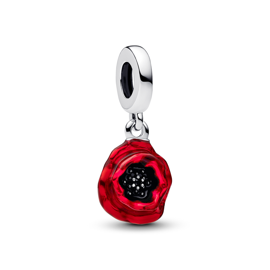 Red Flower Dangle Charm