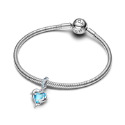 Blue Murano Glass Dolphins Dangle Charm