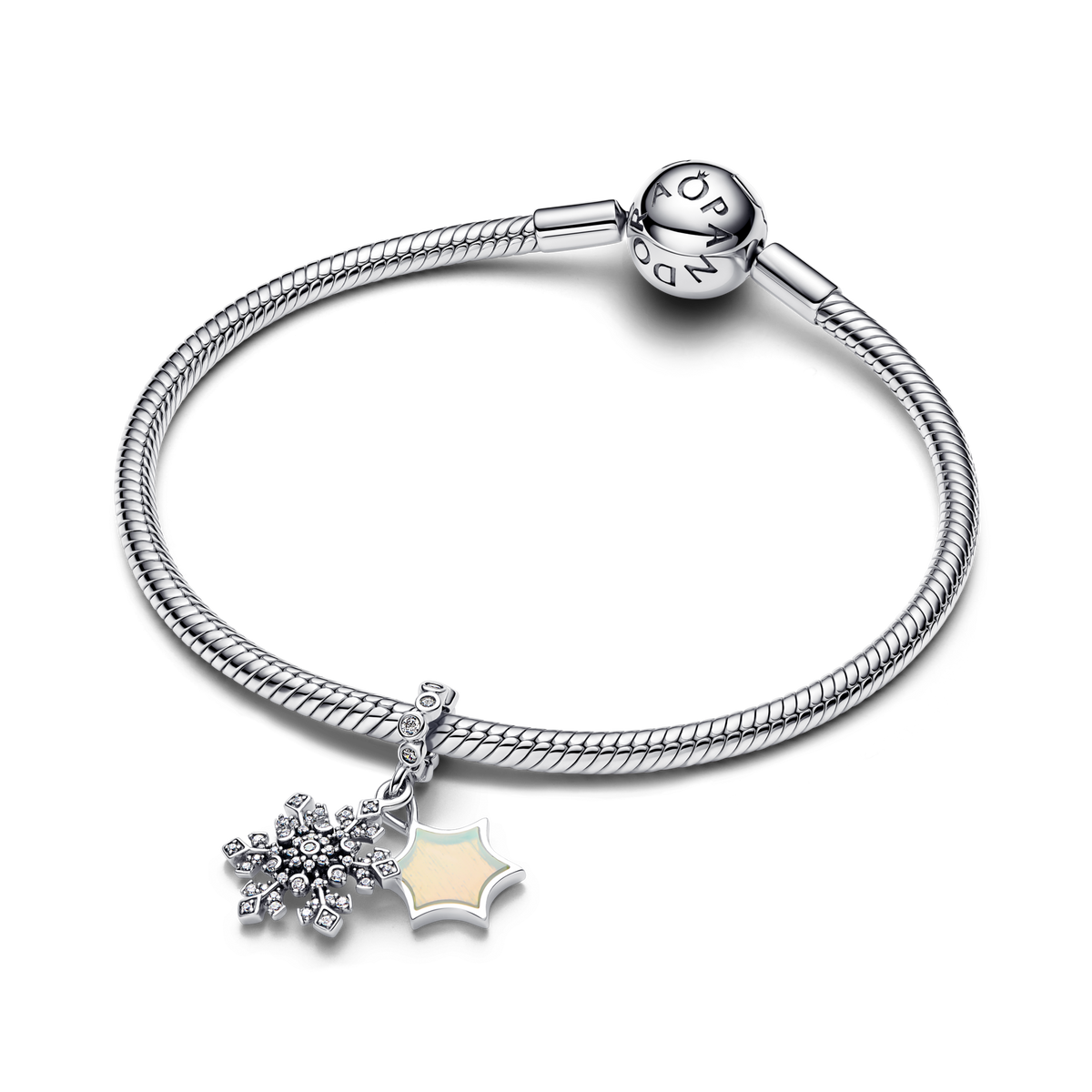 Opalescent Snowflake Double Dangle Charm