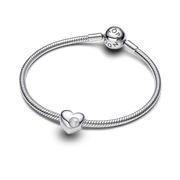 April Engravable Clear Stone Heart Charm