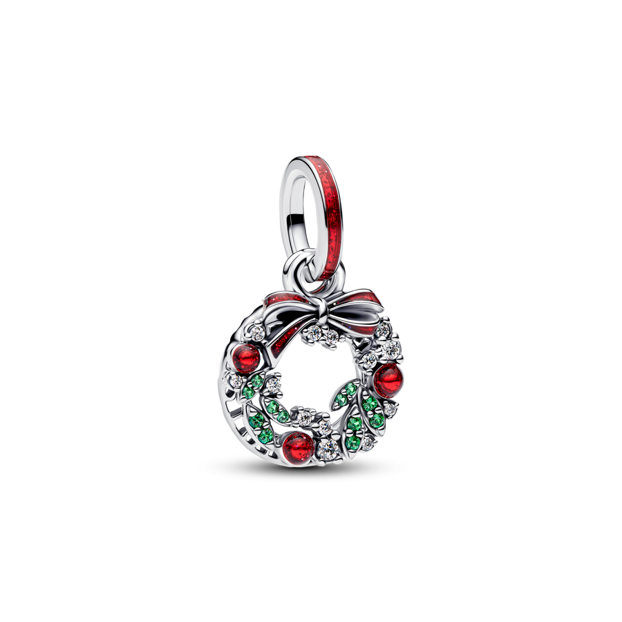 Holiday Wreath Double Dangle Charm