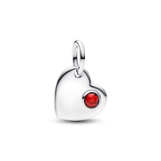 January Birthstone Heart Pendant Necklace