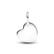 October Engravable Heart Pink Stone Dangle Charm