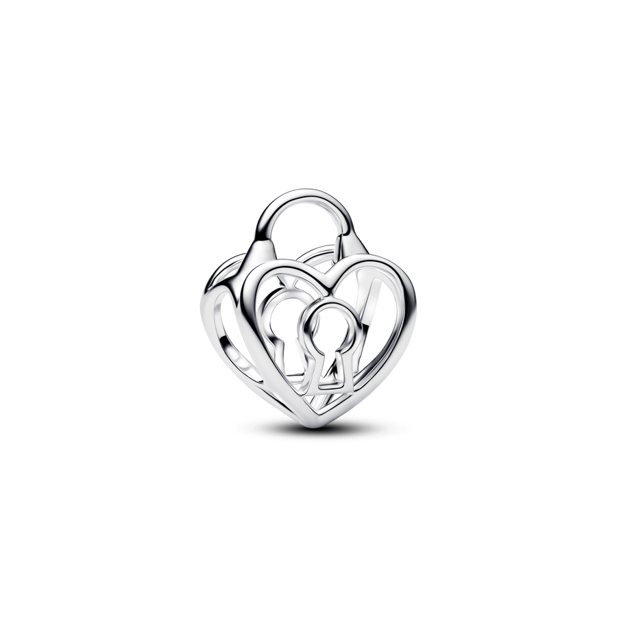 Openwork Heart Padlock Charm