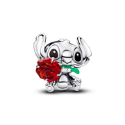 Disney Stitch Rose Murano Glass Charm