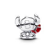 Disney Stitch Rose Murano Glass Charm