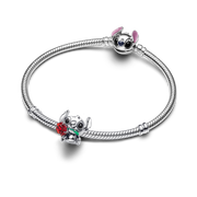 Disney Stitch Rose Murano Glass Charm