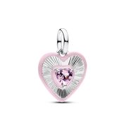 Radiating Pink Heart Medallion Charm