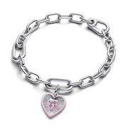 Radiating Pink Heart Medallion Charm