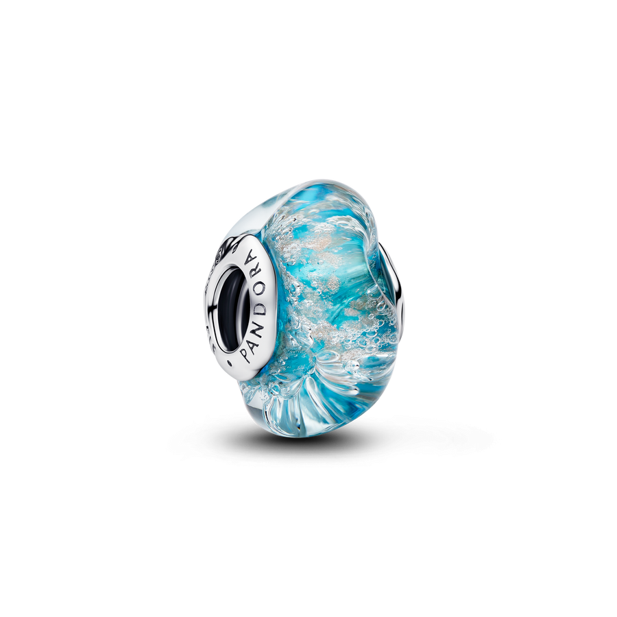 Turquoise Murano Glass & Glitter Charm