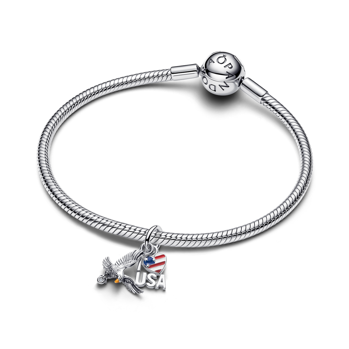I Love USA Double Dangle Charm