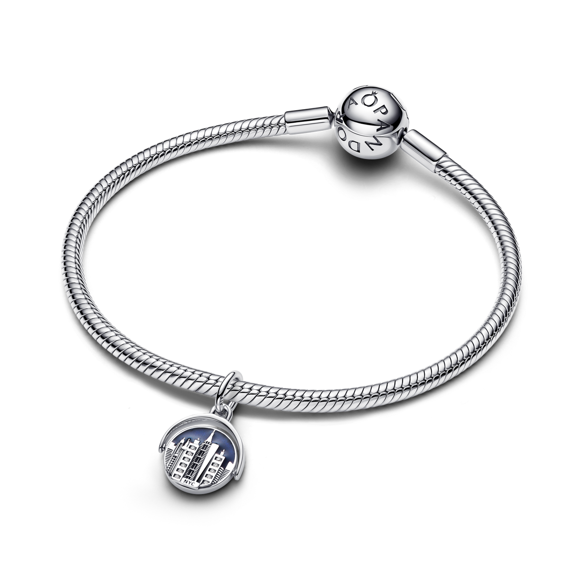 Spinnable New York Skyline Dangle Charm 