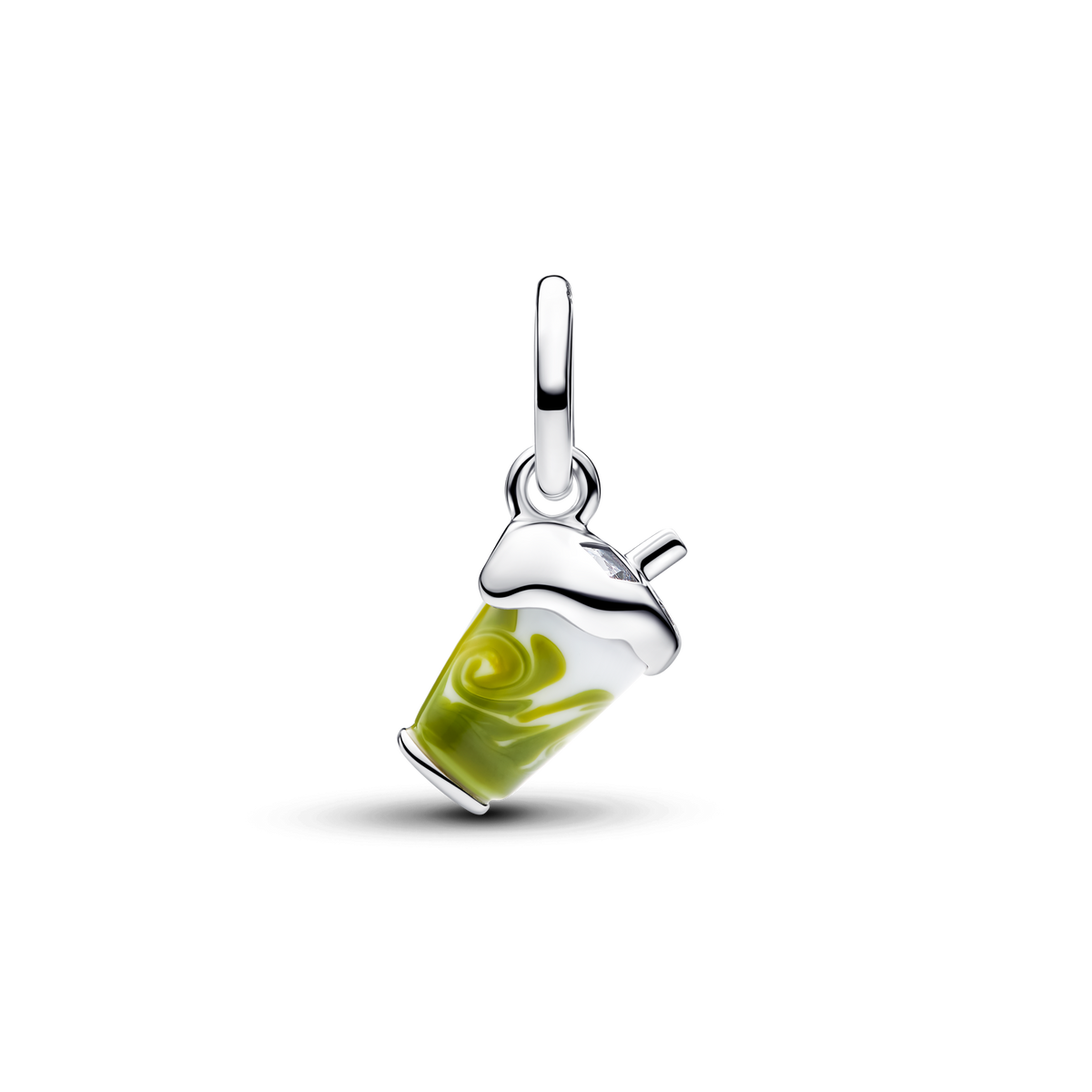 Iced Matcha Latte Murano Glass Dangle Charm