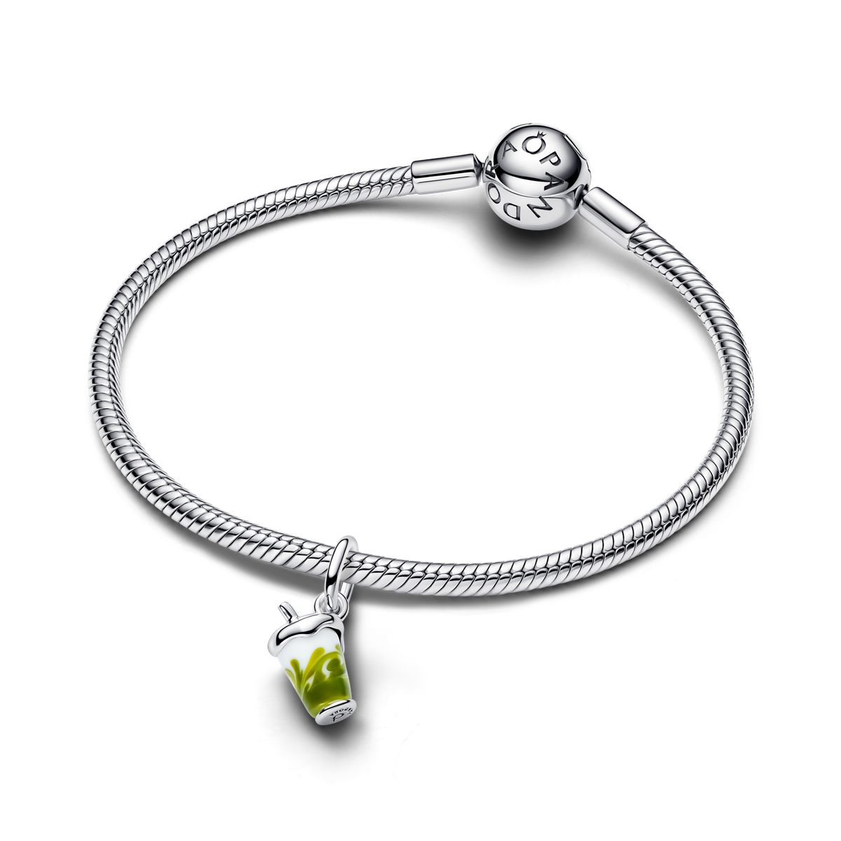 Iced Matcha Latte Murano Glass Dangle Charm