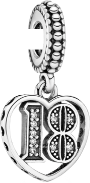 18th Celebration Dangle Charm