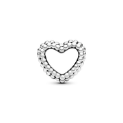 Beaded Open Heart Charm