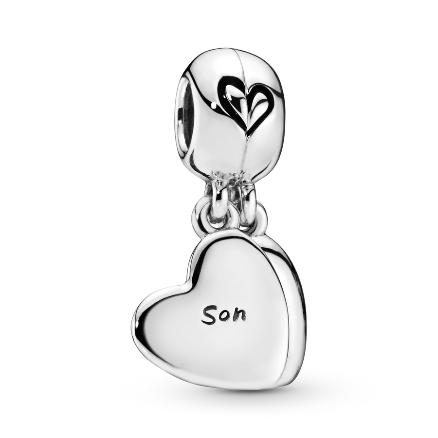 Mother & Son Heart Split Dangle Charm
