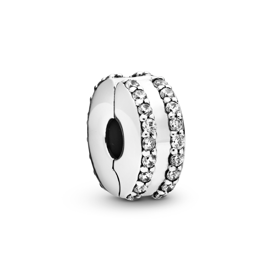 Double Lined Pavé Clip Charm