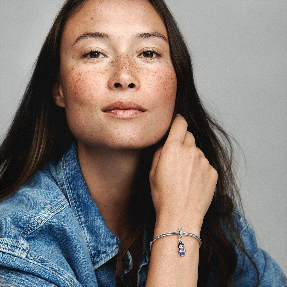 Japanese Doll in Blue Kimono Dangle Charm
