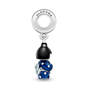 Japanese Doll in Blue Kimono Dangle Charm