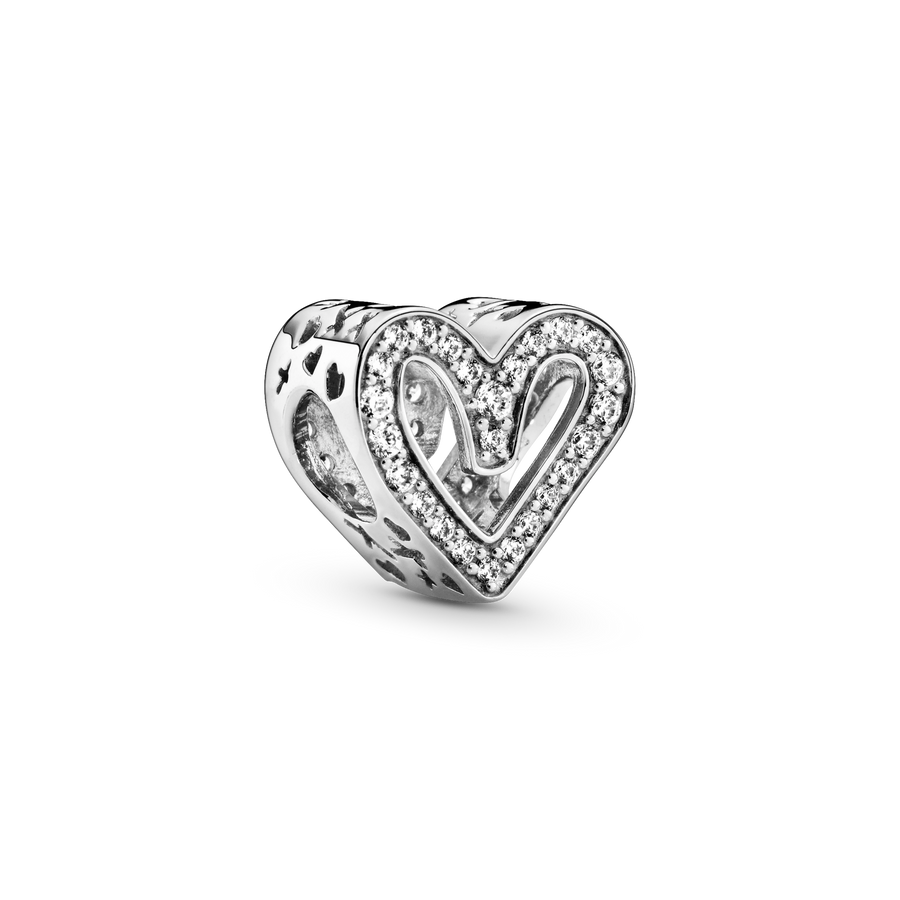 Sparkling Freehand Heart Charm