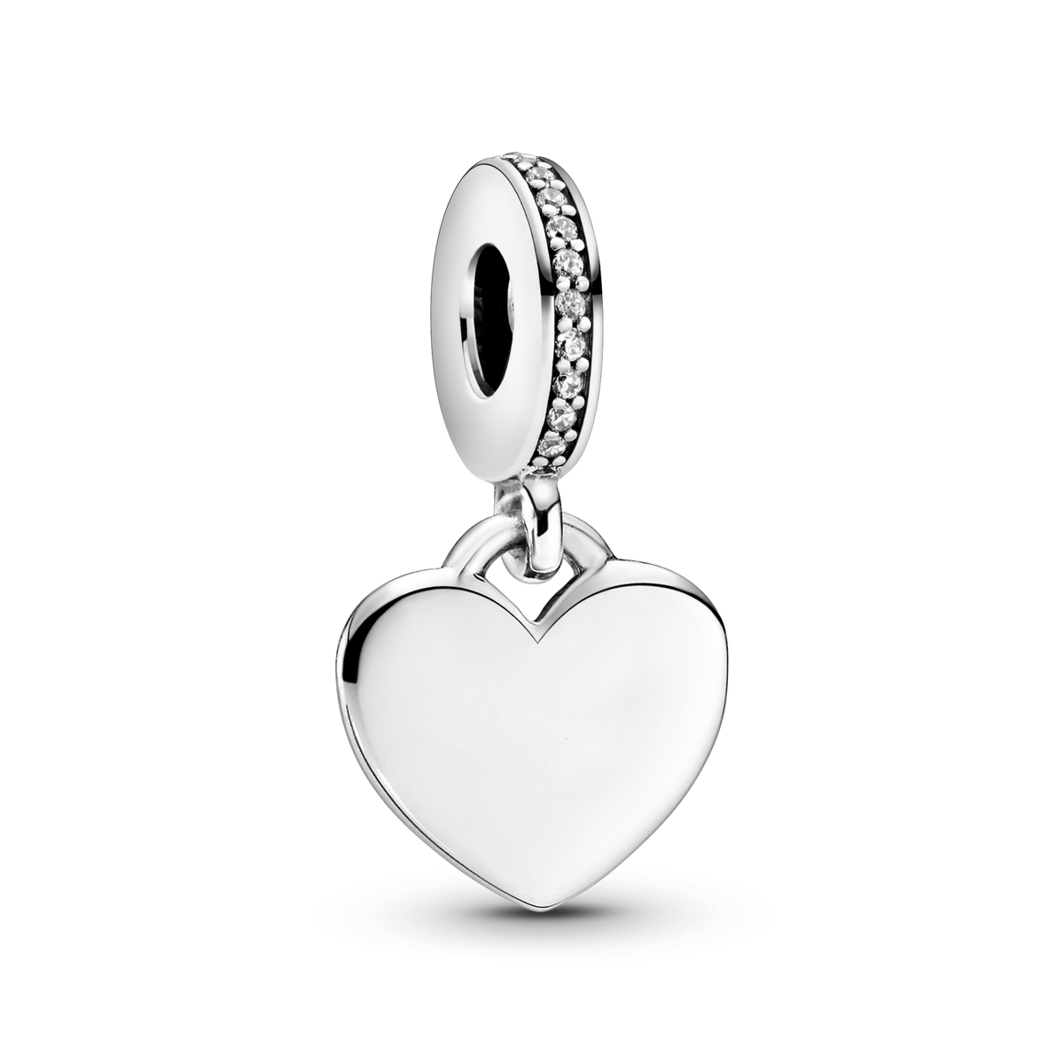 Engravable Heart Tag Dangle Charm Bracelet Set