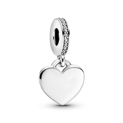 Engravable Heart Tag Dangle Charm Snake Chain Slider Bracelet Set
