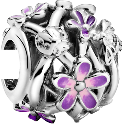 Openwork Purple Daisy Charm