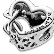 Love You Mom Infinity Heart Charm