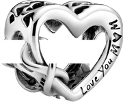 Love You Mom Infinity Heart Charm
