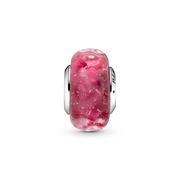 Wavy Fancy Pink Murano Glass Charm