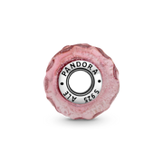 Wavy Fancy Pink Murano Glass Charm